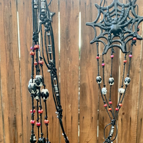 4.5ft. Spider Beaded Sun Catcher Door Curtain Hanger w Vintage Italian Crystal - Picture 12 of 12